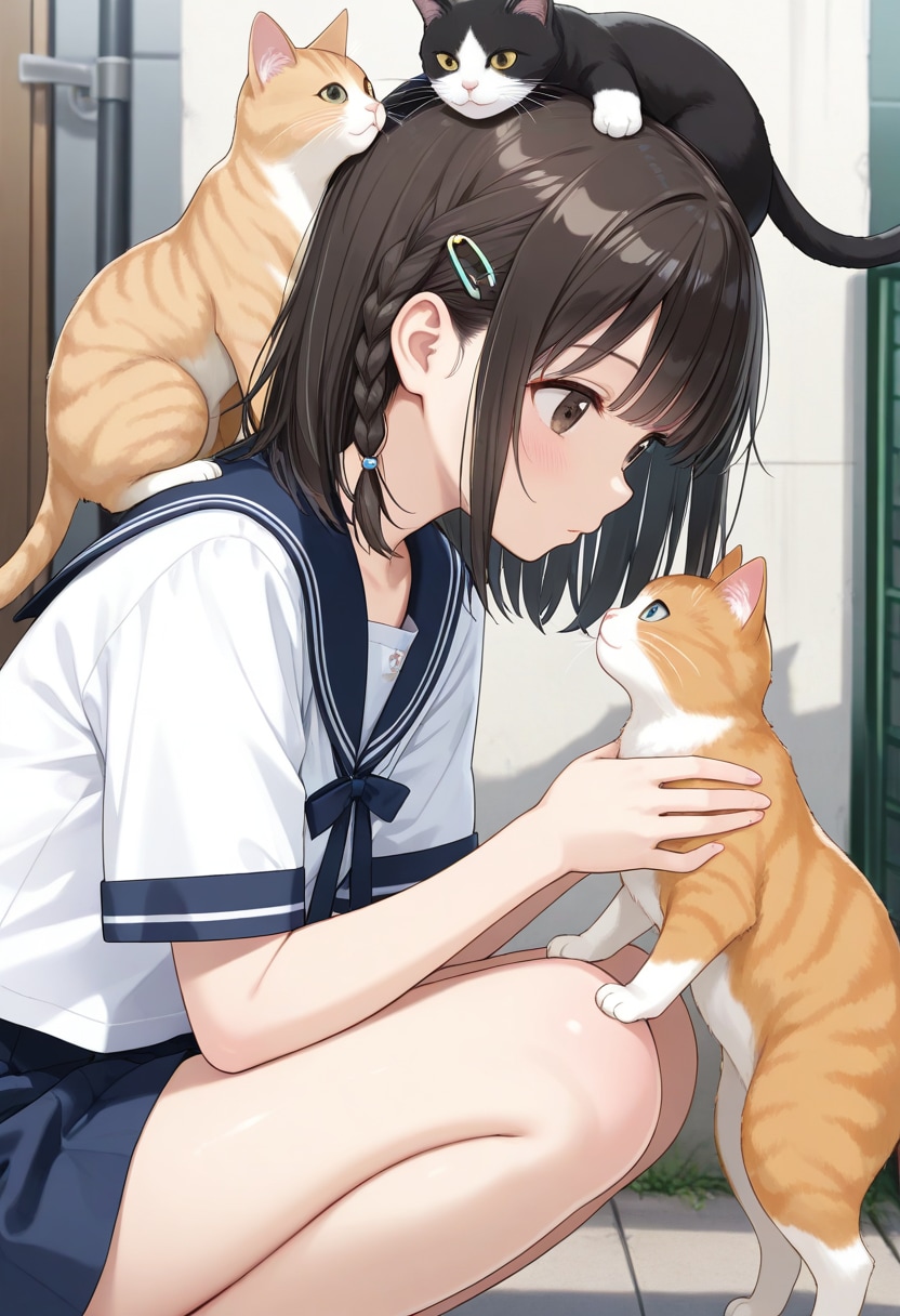 猫と少女(3) | の人気AIイラスト・グラビア