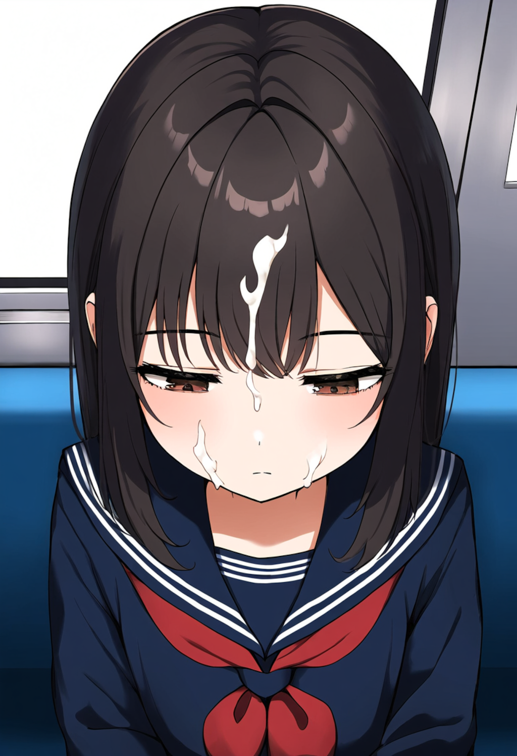 無表情の少女に堂々と精子をぶっかける【時間停止ぶっかけ】