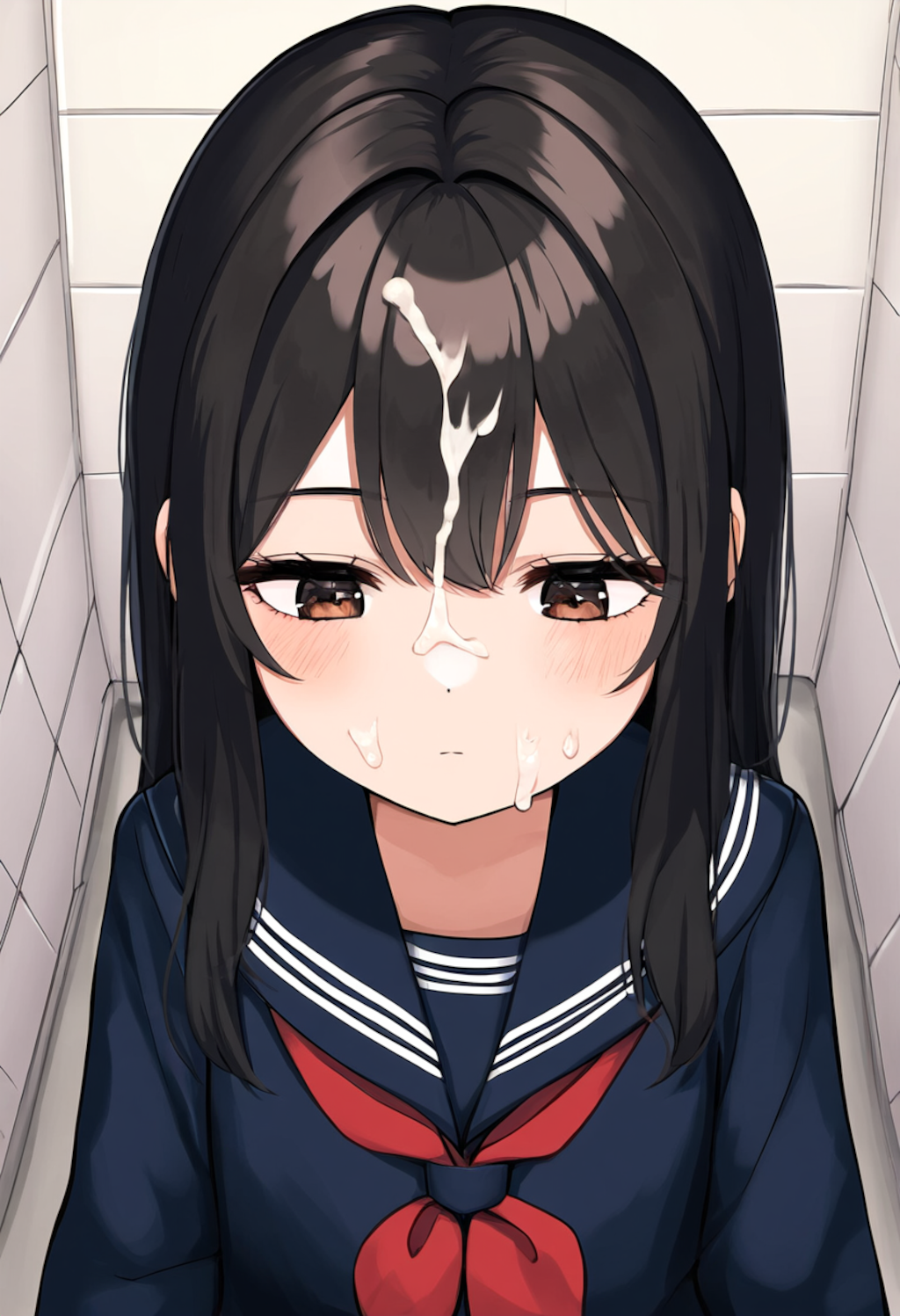 無表情の少女に堂々と精子をぶっかける【時間停止ぶっかけ】