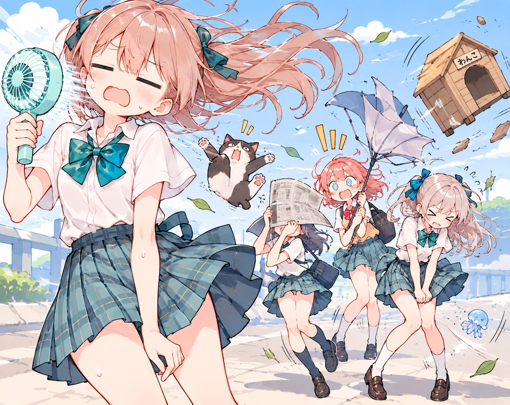 ハンディファンと少女