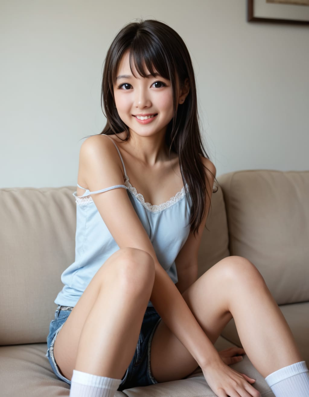 部屋着で