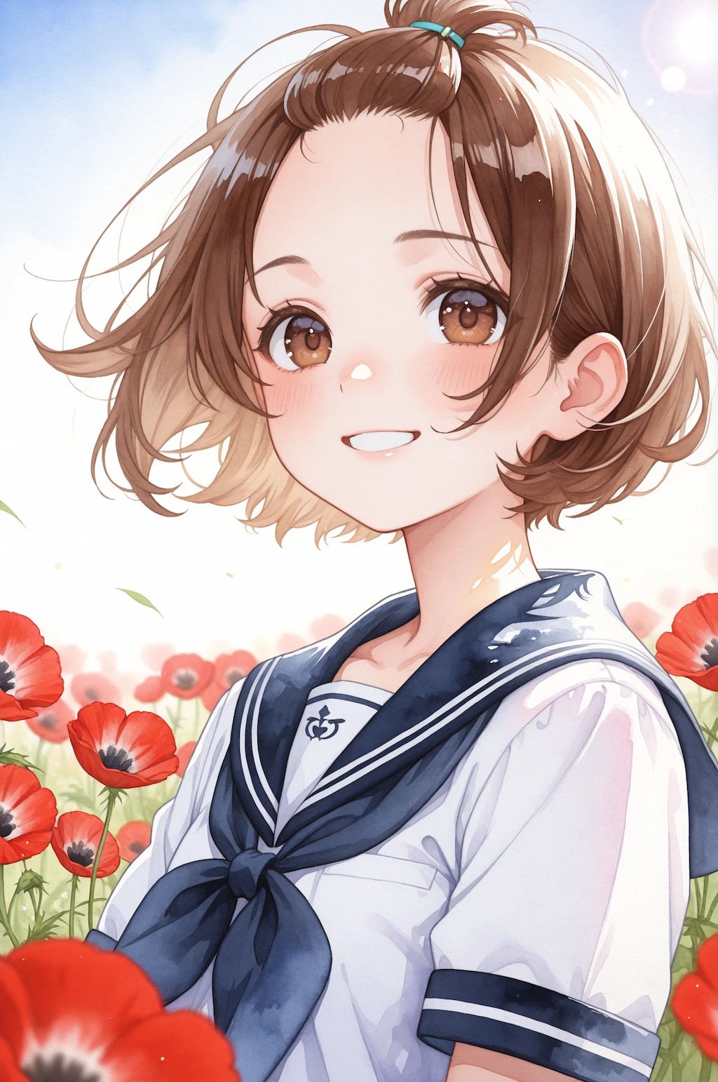 セーラー服とポピーとおでこ