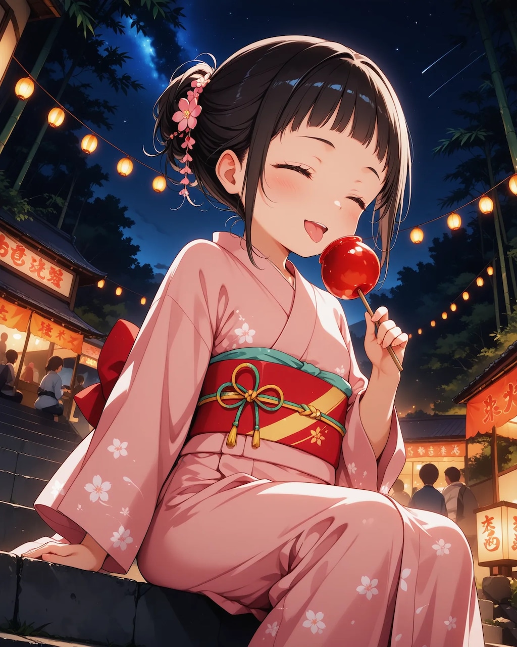 りんご飴と少女