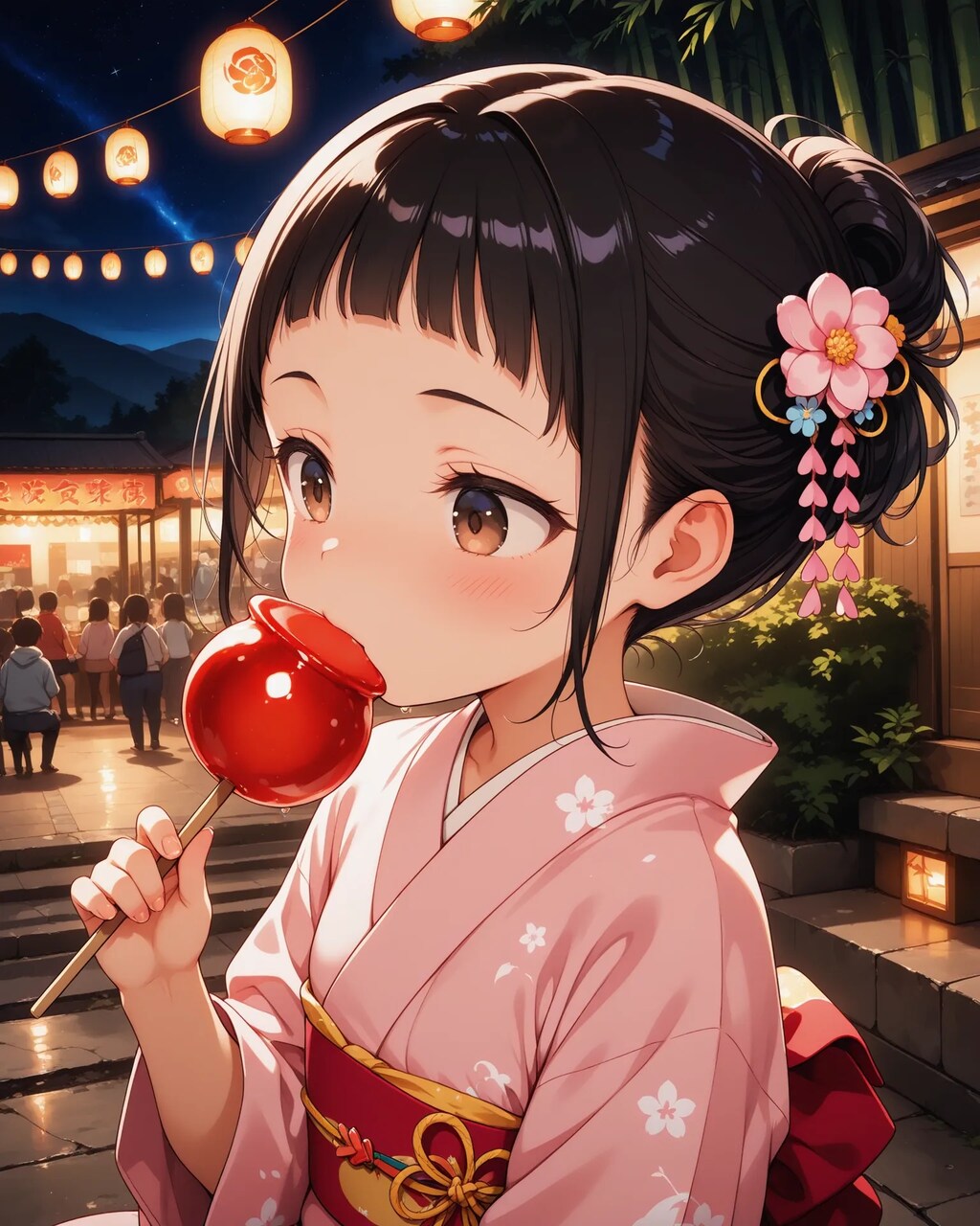 りんご飴と少女