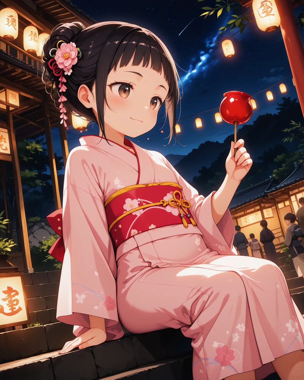 りんご飴と少女