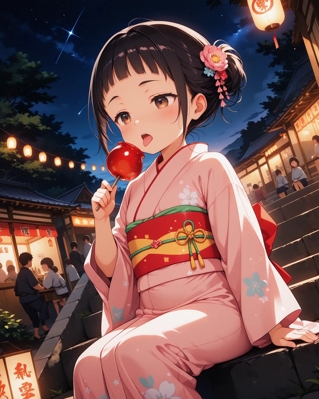 りんご飴と少女