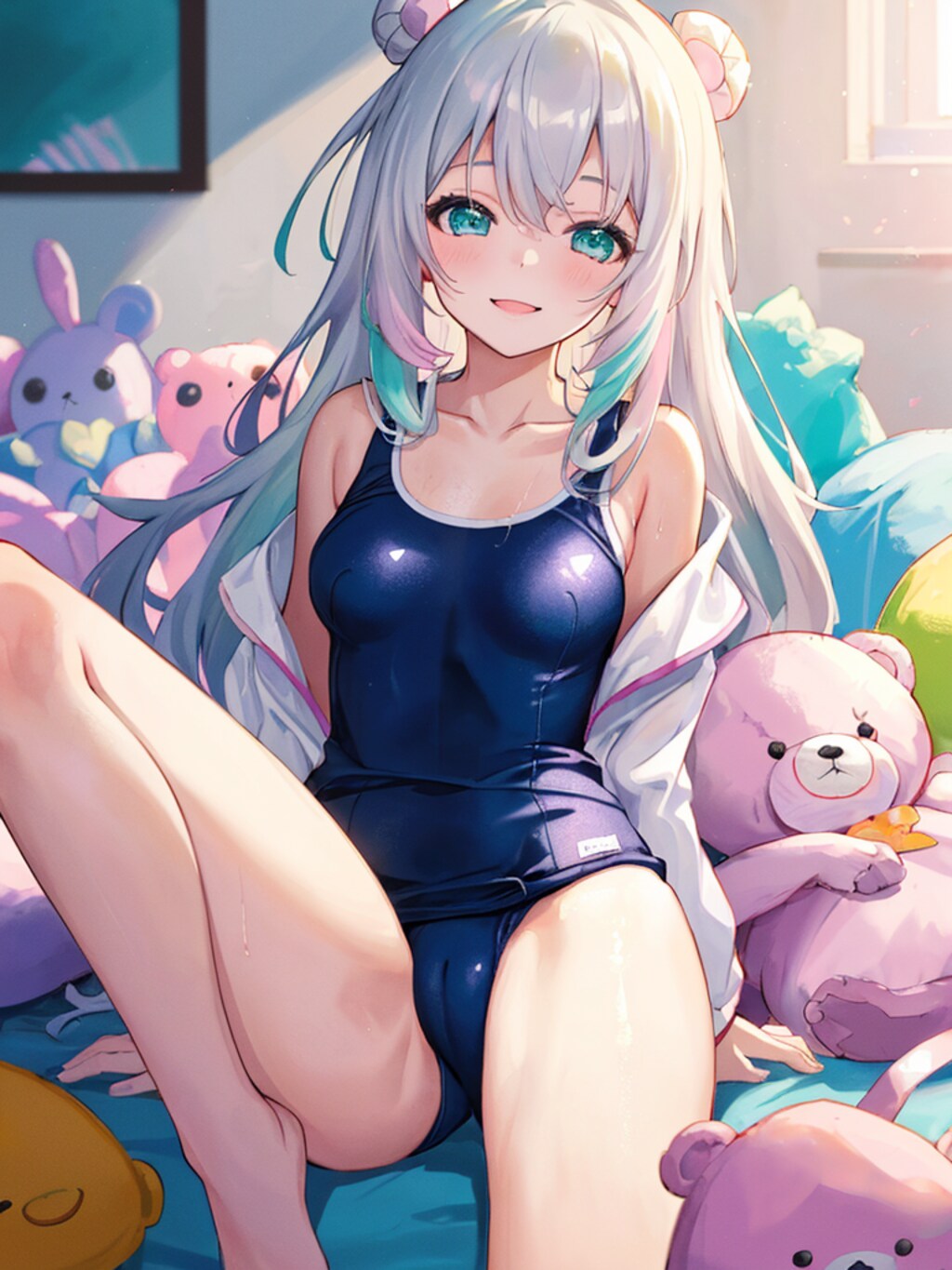 たくさんのぬいぐるみ達と一緒に。