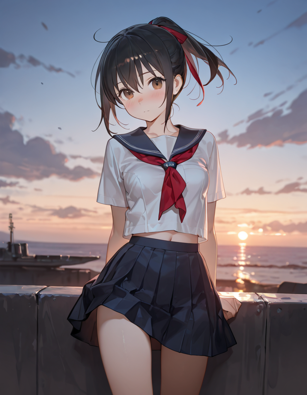 【莉子】夕焼け　セーラー服