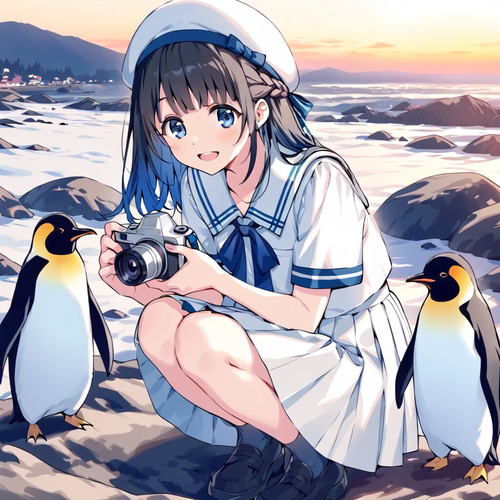ペンギンと少女 | の人気AIイラスト・グラビア