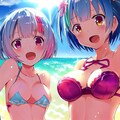 海で遊ぶレム＆ラム 11枚目