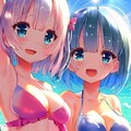 海で遊ぶレム＆ラム 7枚目