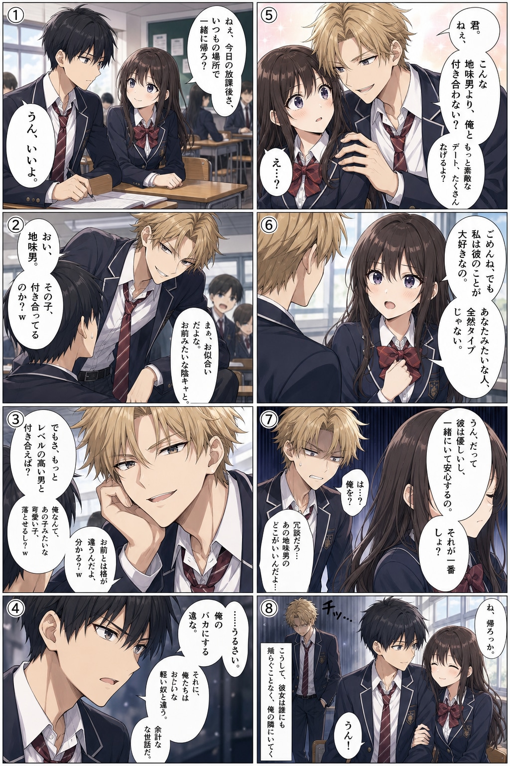 イケメンが恋人を奪おうとしたけど、彼女は全く靡かなかったという話