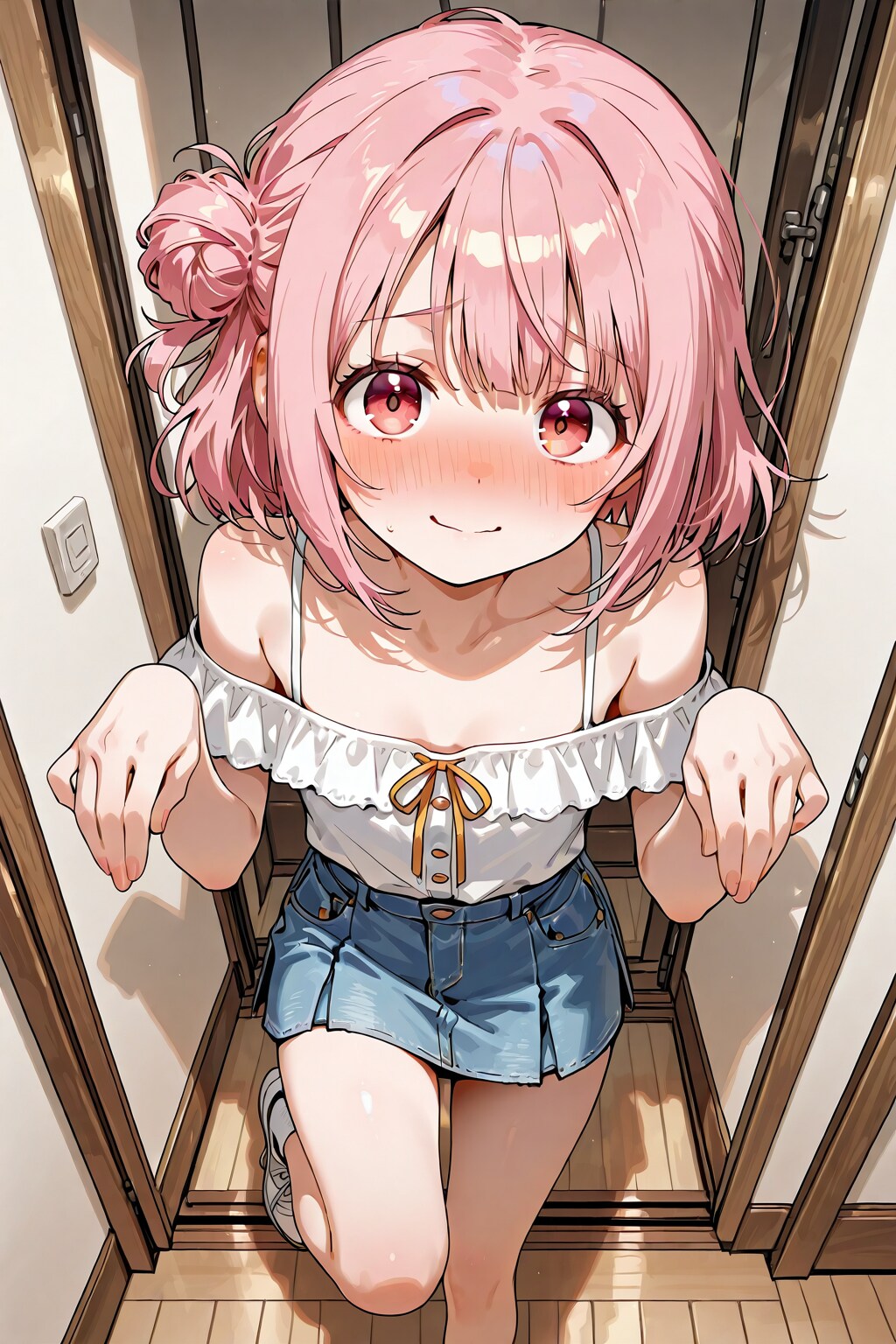 one leg, cute pose | の人気AIイラスト・グラビア