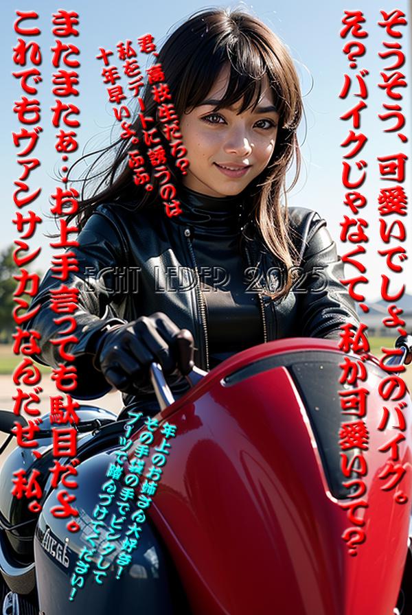 とっても童顔でフレンドリーなバイカー御姉様