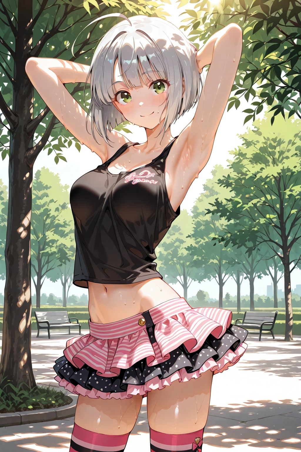 公園で私服編
