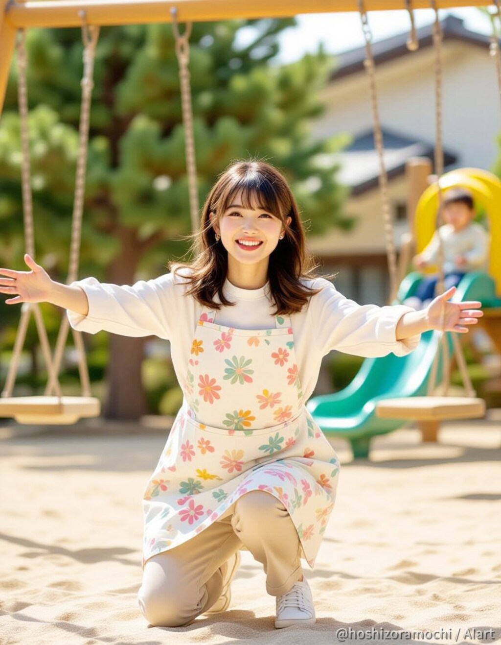 子どもたちと笑顔をつなぐ保育士 - A nursery teacher who connects children with smiles