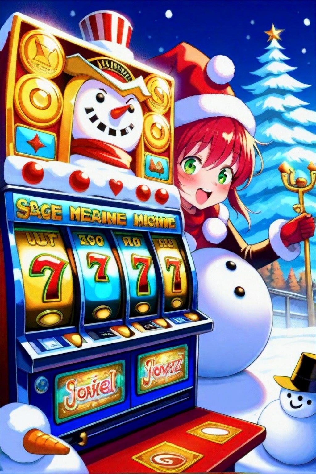 雪と赤髪とスロットマシーン