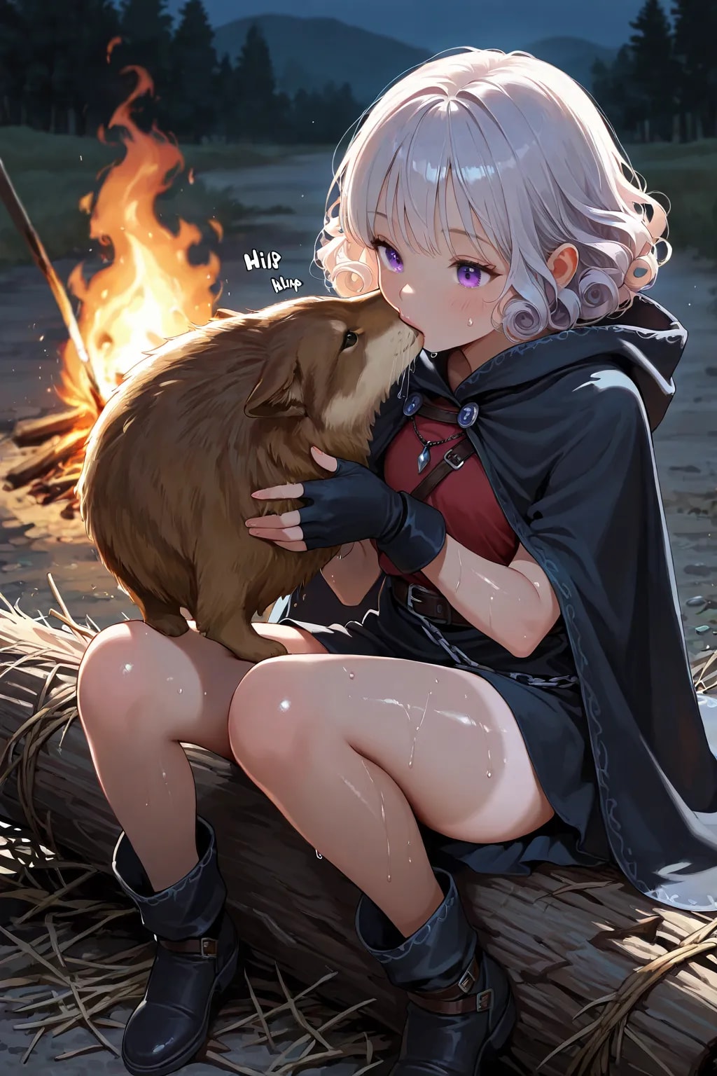 犬を吸う