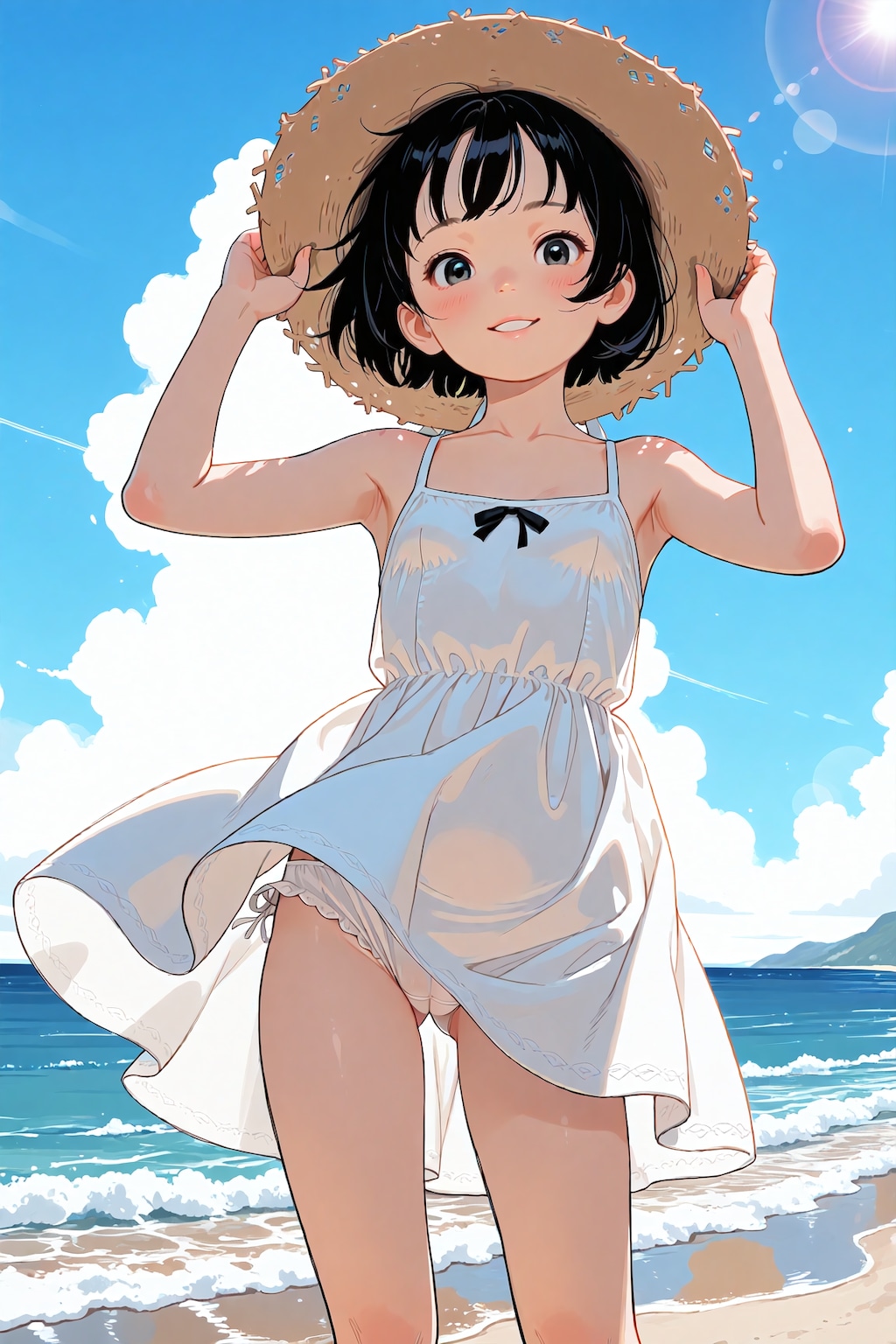 海辺の女の子