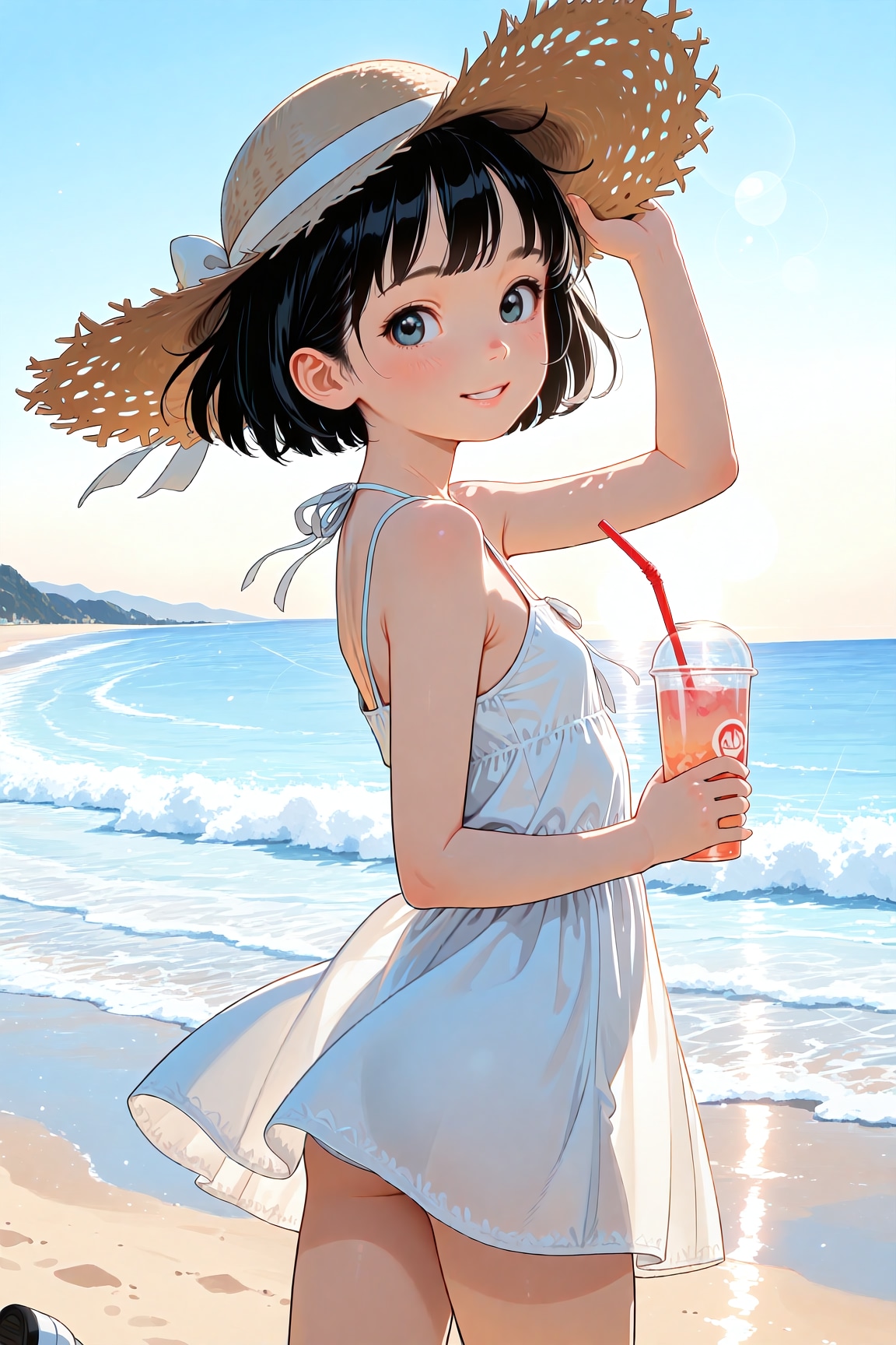 海辺の女の子