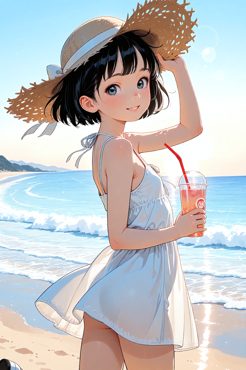 海辺の女の子