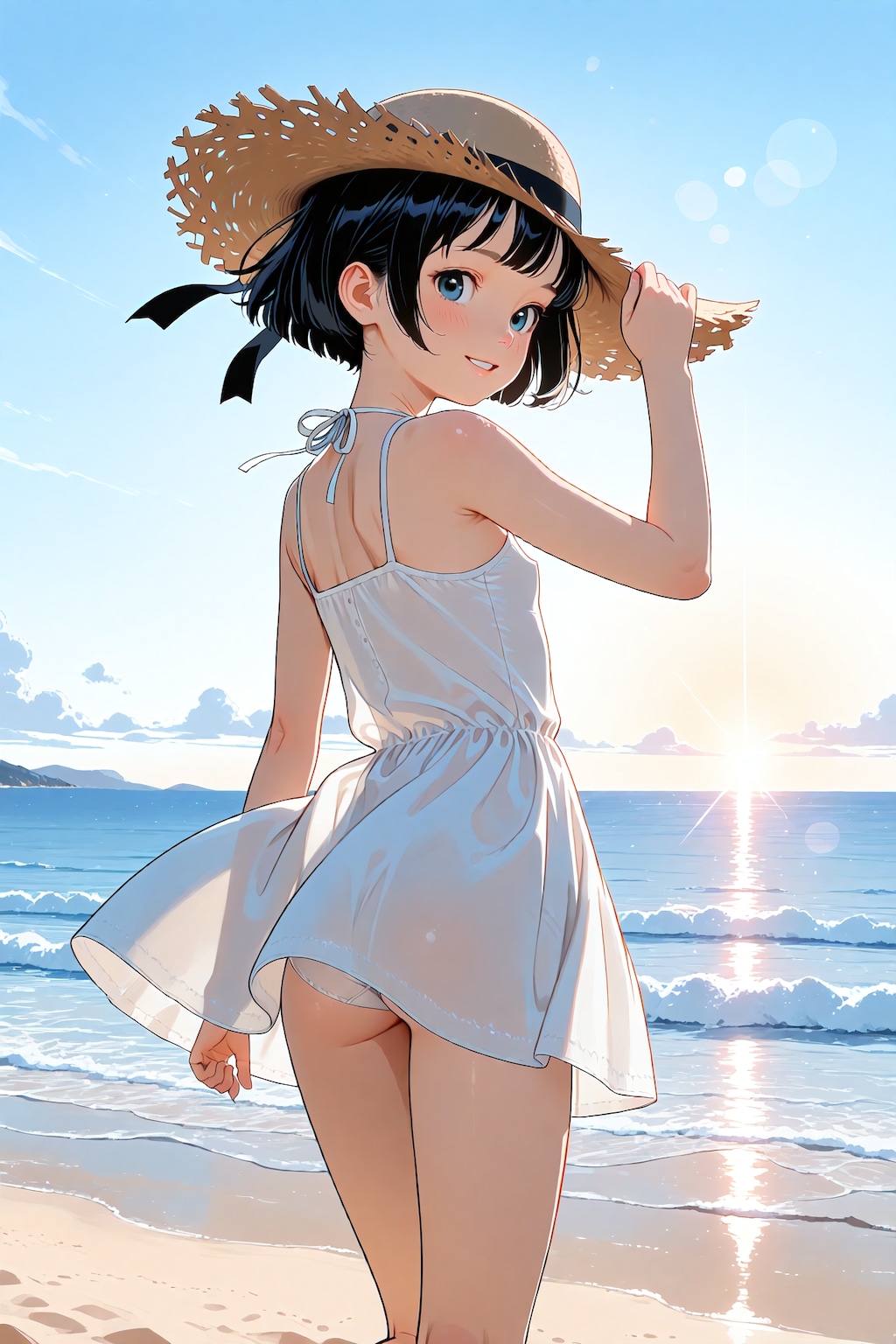 海辺の女の子