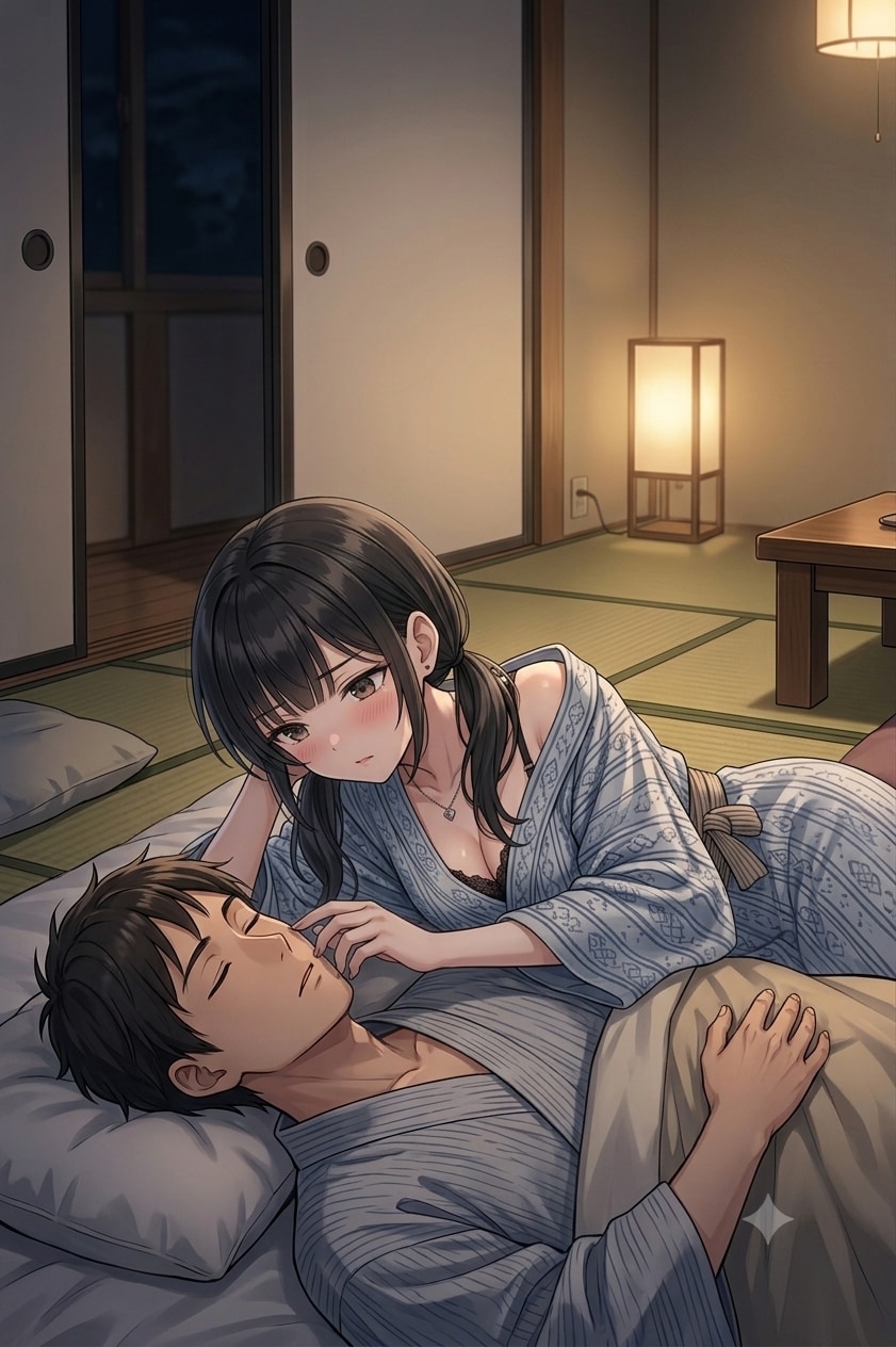 【マイ】先輩の寝顔を見つめている