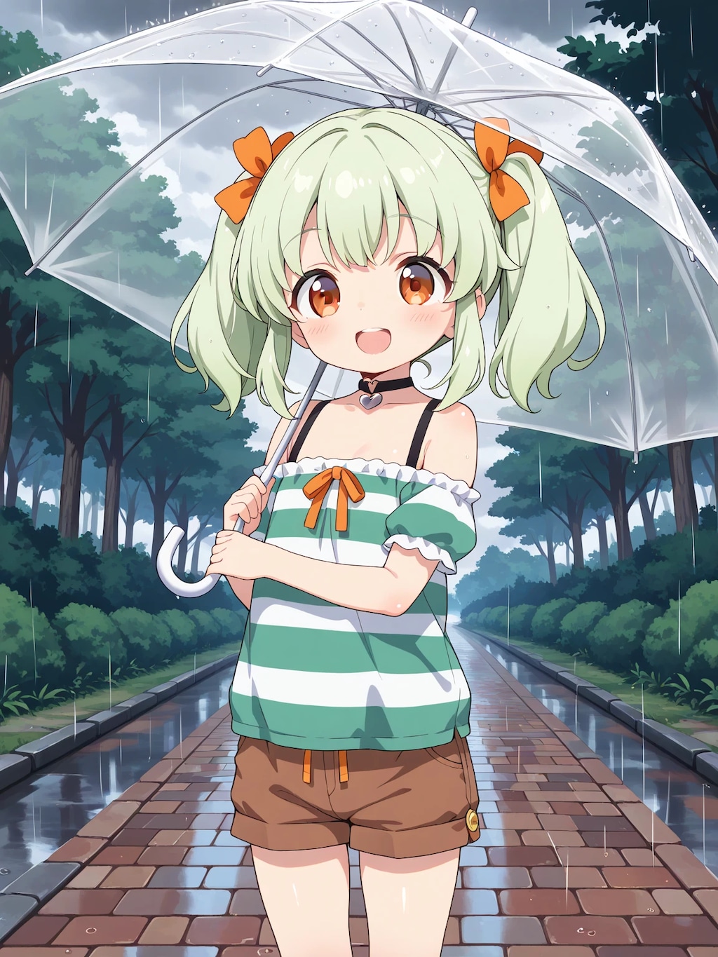 雨の日のお散歩・りおちゃん