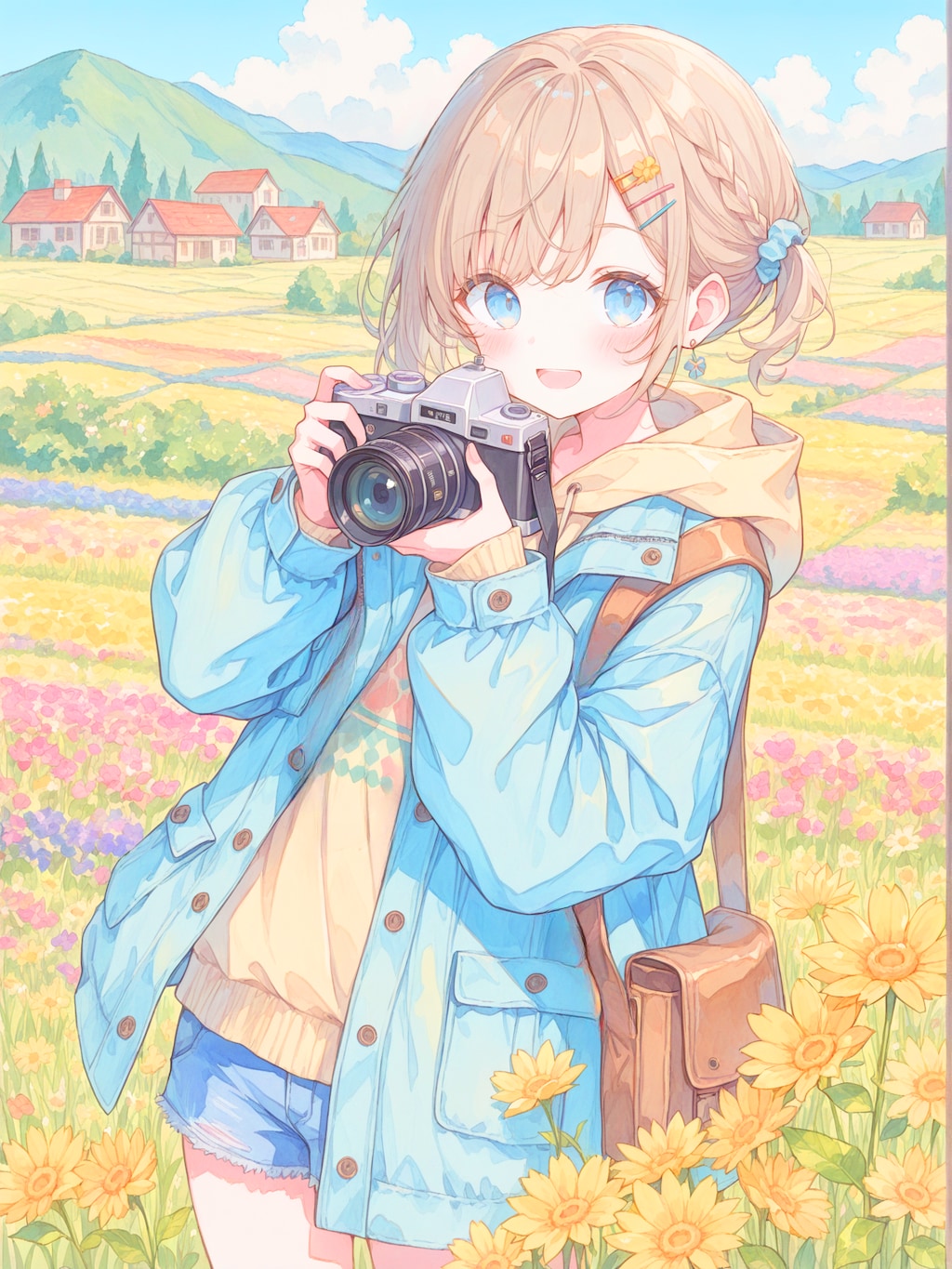 春を探すカメラガール