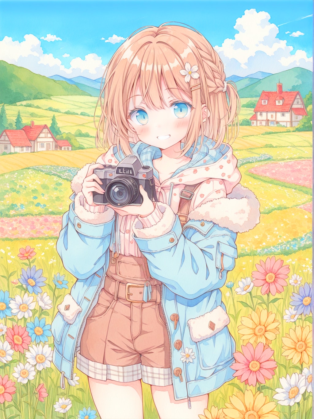 春を探すカメラガール