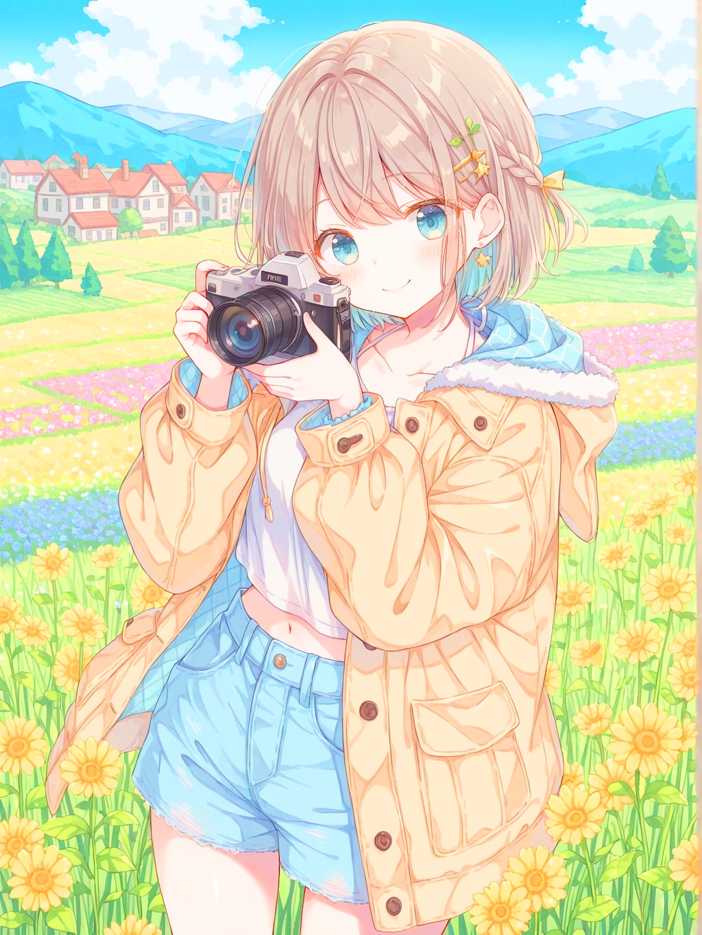 春を探すカメラガール