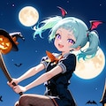 ツインテ制服網タイツハロウィン 2枚目