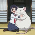 でかねずみを抱く少女（アニメ風） 3枚目