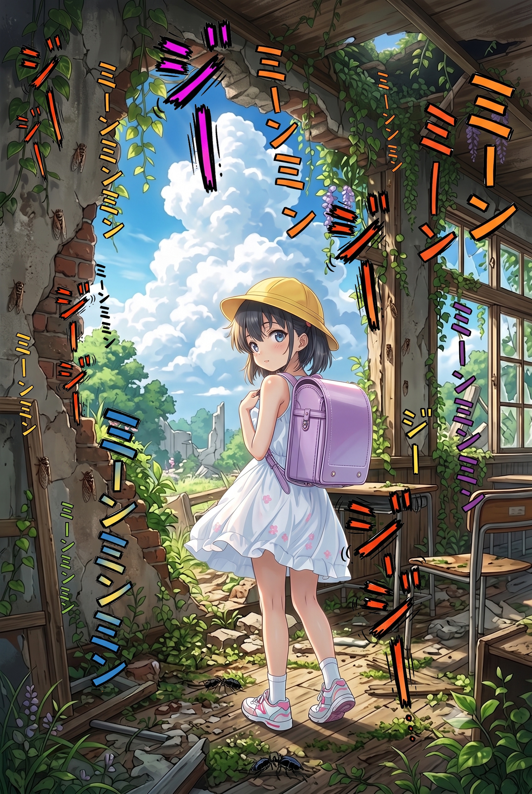 蝉時雨の廃校舎