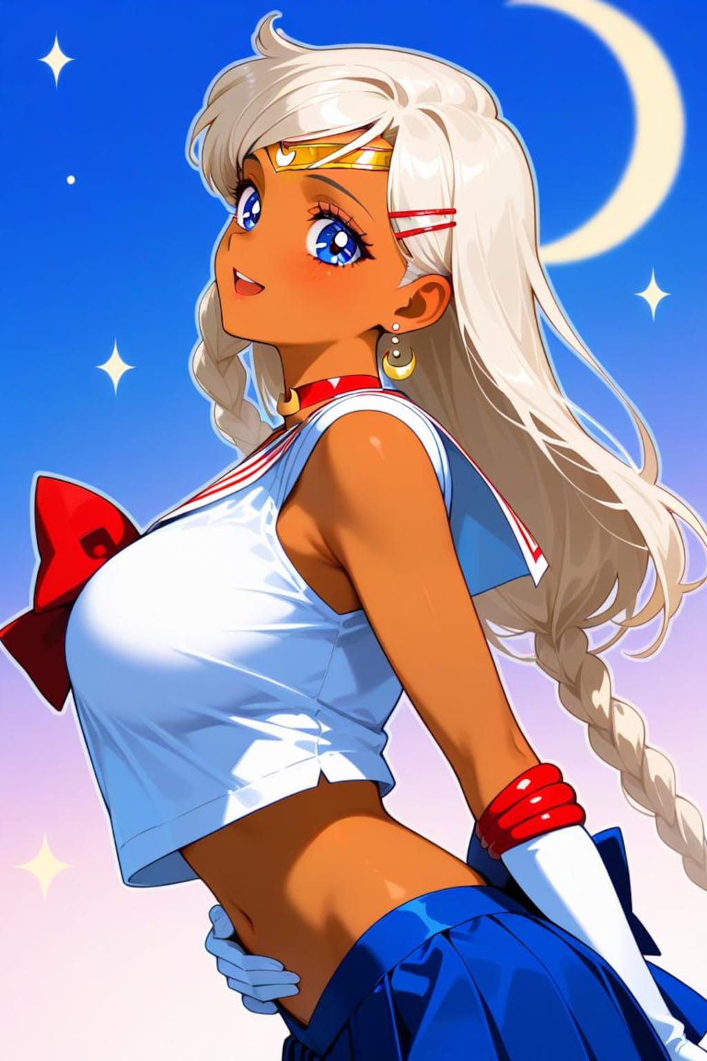 セーラー戦士コスプレ(へそ出し)