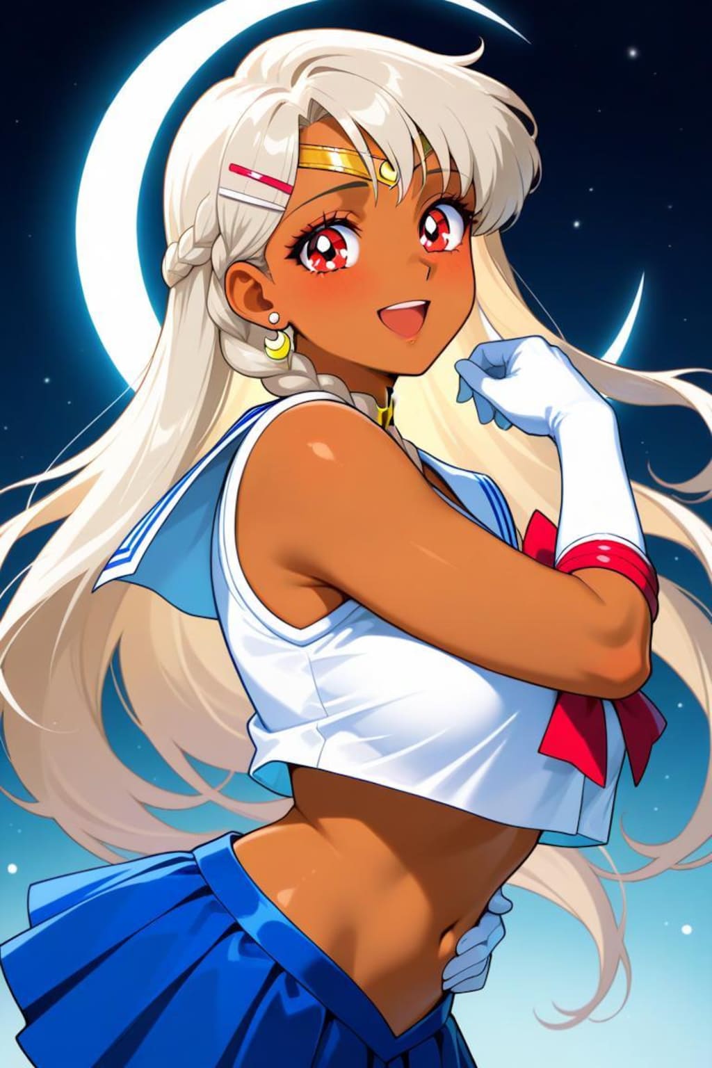 セーラー戦士コスプレ(へそ出し)