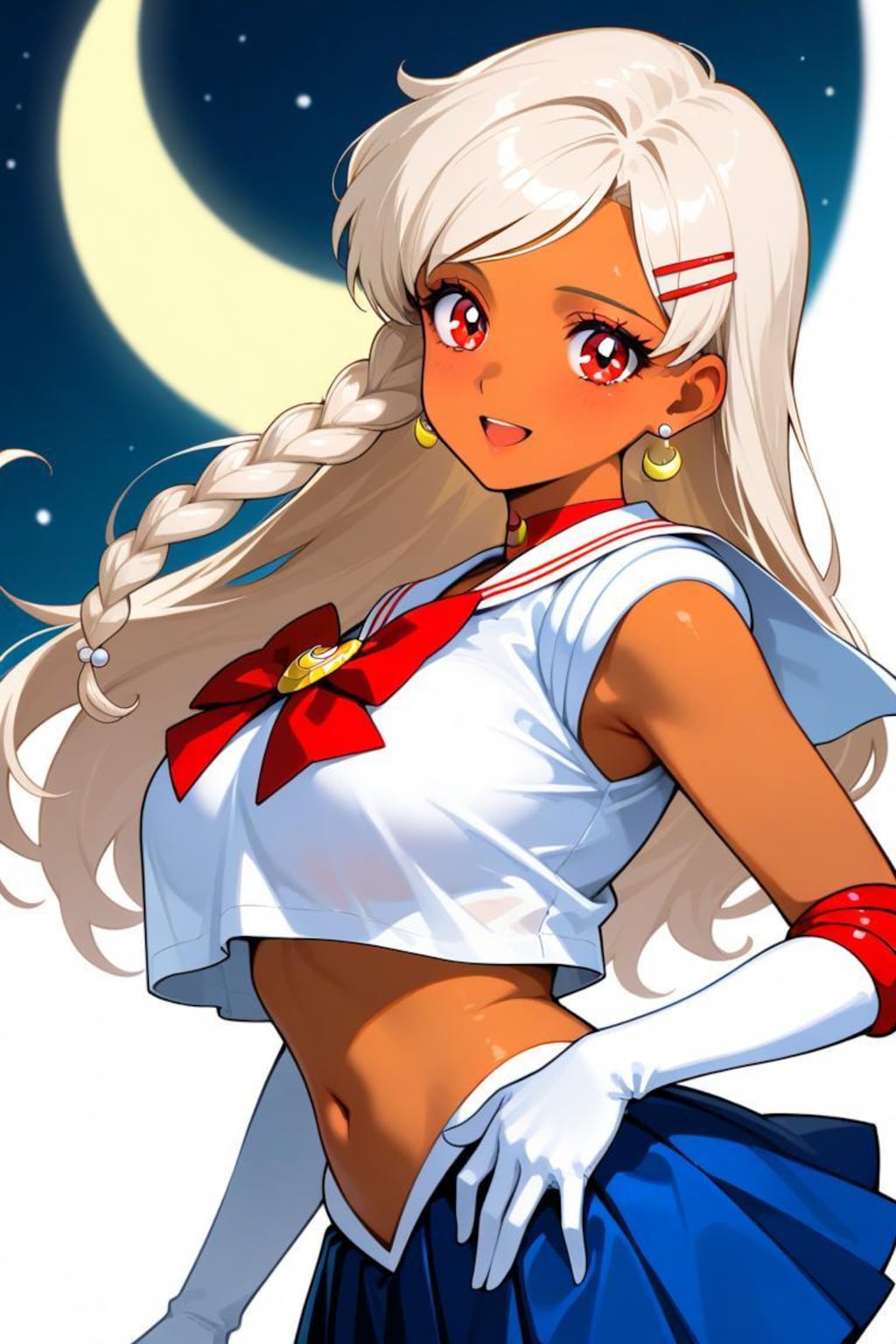 セーラー戦士コスプレ(へそ出し)