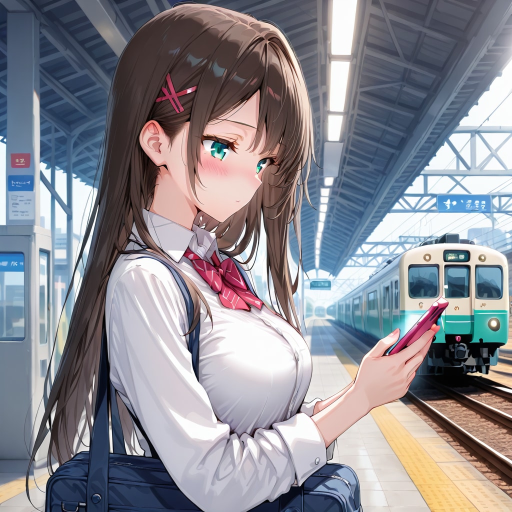 電車早く来ないかな… | の人気AIイラスト・グラビア