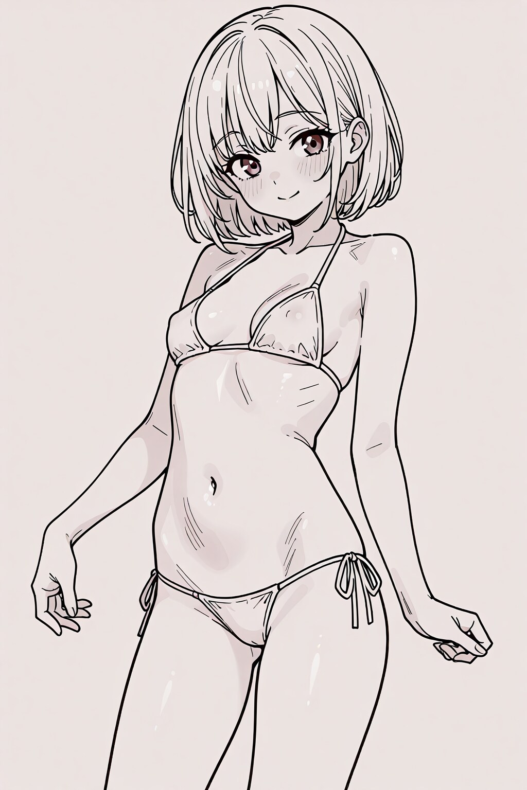 可愛い淑女の線画