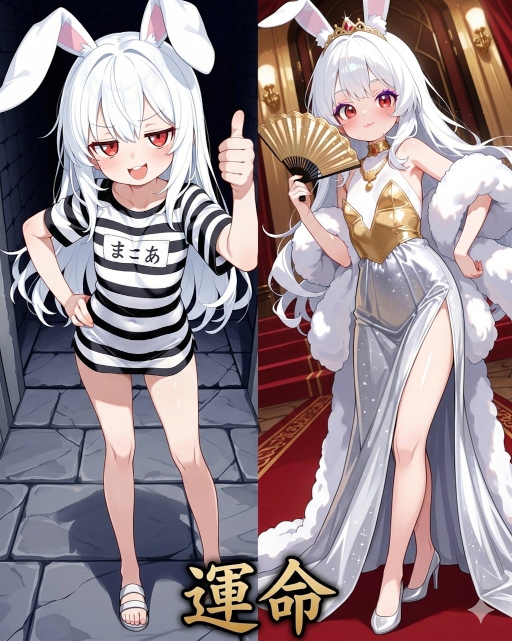 逆位置の双子、うさぎちゃん😱