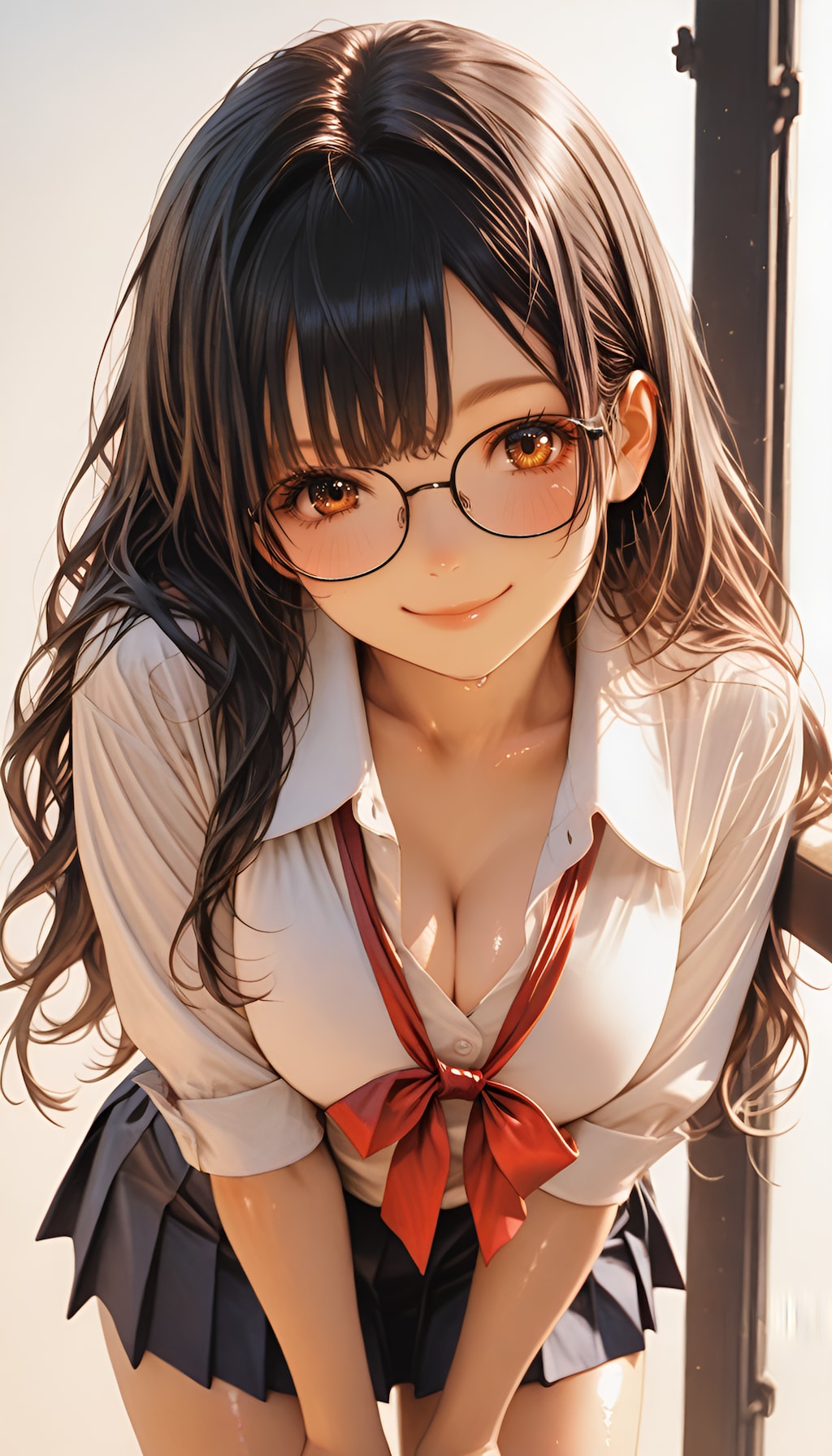 黒髪美少女メガネちゃん