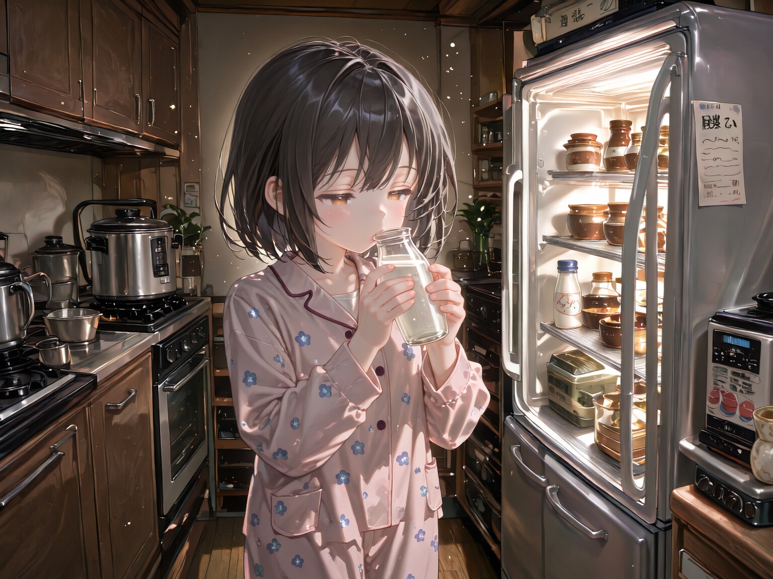 お風呂上りに牛乳を飲むおんなのこ | の人気AIイラスト・グラビア
