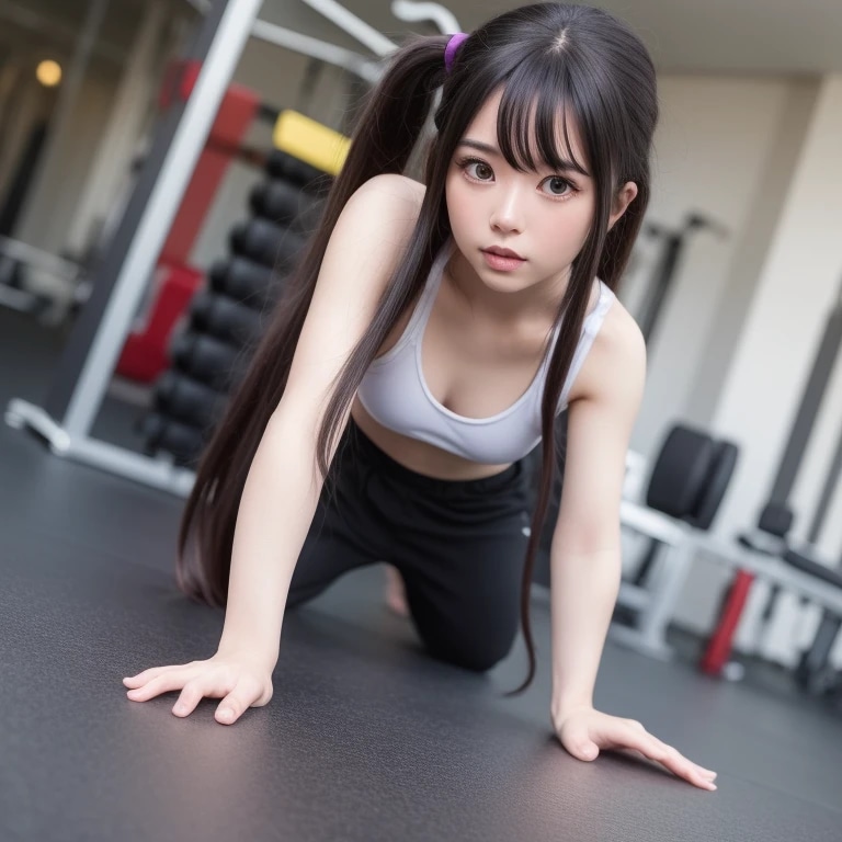 黒髪ロングで筋トレの美女７１ | の人気AIイラスト・グラビア