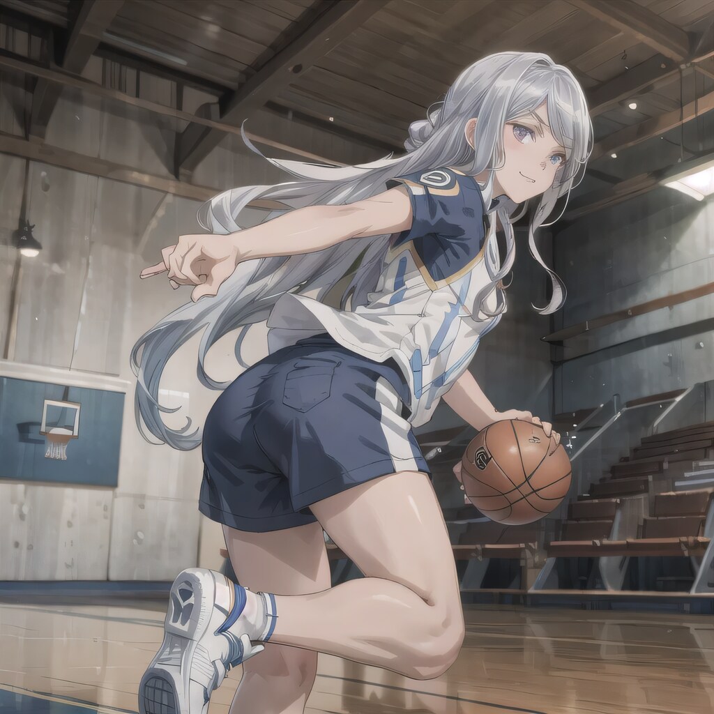 銀髪ロングでユニフォームの少女１８