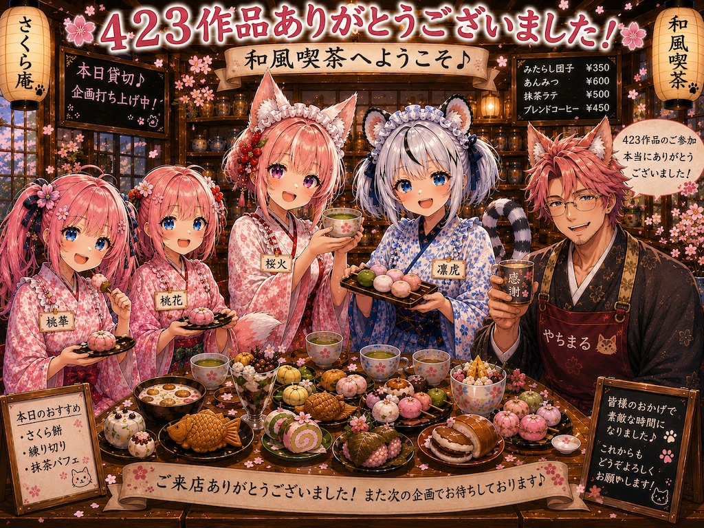 和風喫茶へようこそ♪これにて閉店(*´▽`人)ｱﾘｶﾞﾄｳ♡