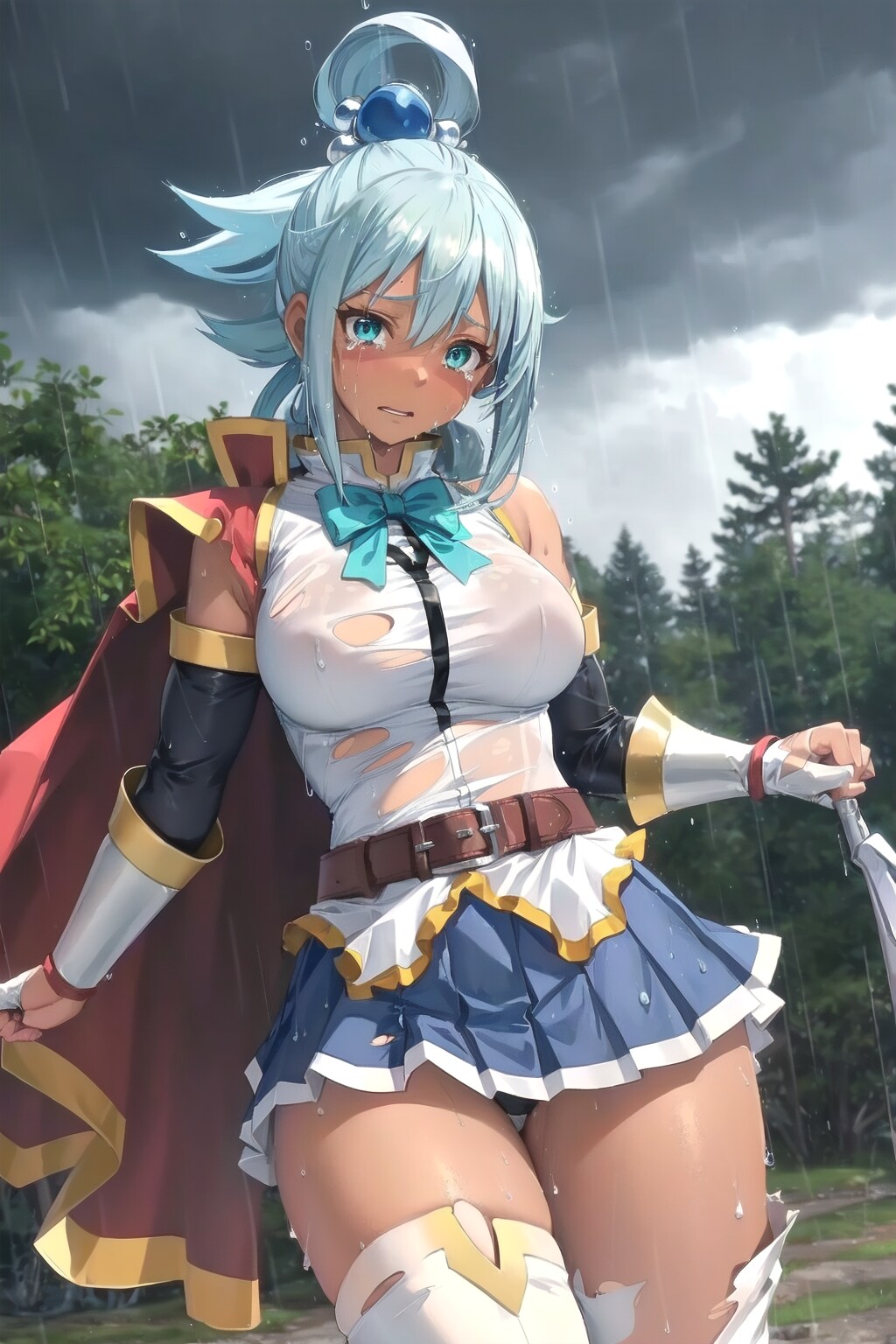 雨に打たれて泣きながら敗走