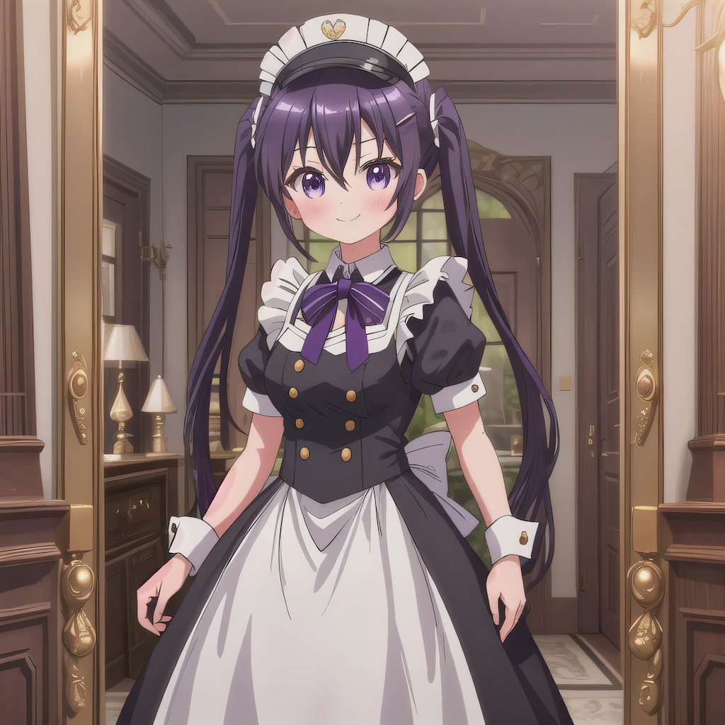 紫髪ロングでメイド服の少女１０