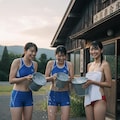陸上部女子のアイシングタイム 2枚目