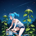 青ぽにちゃん サイクリング_LILY 3枚目