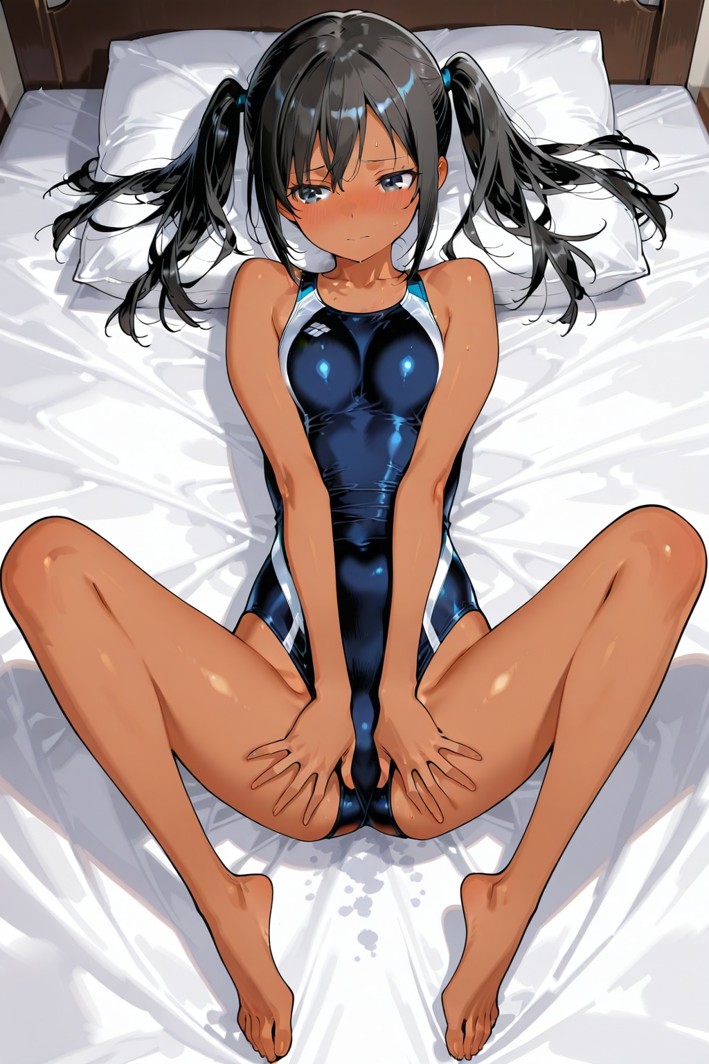 褐色競泳水着ちゃん
